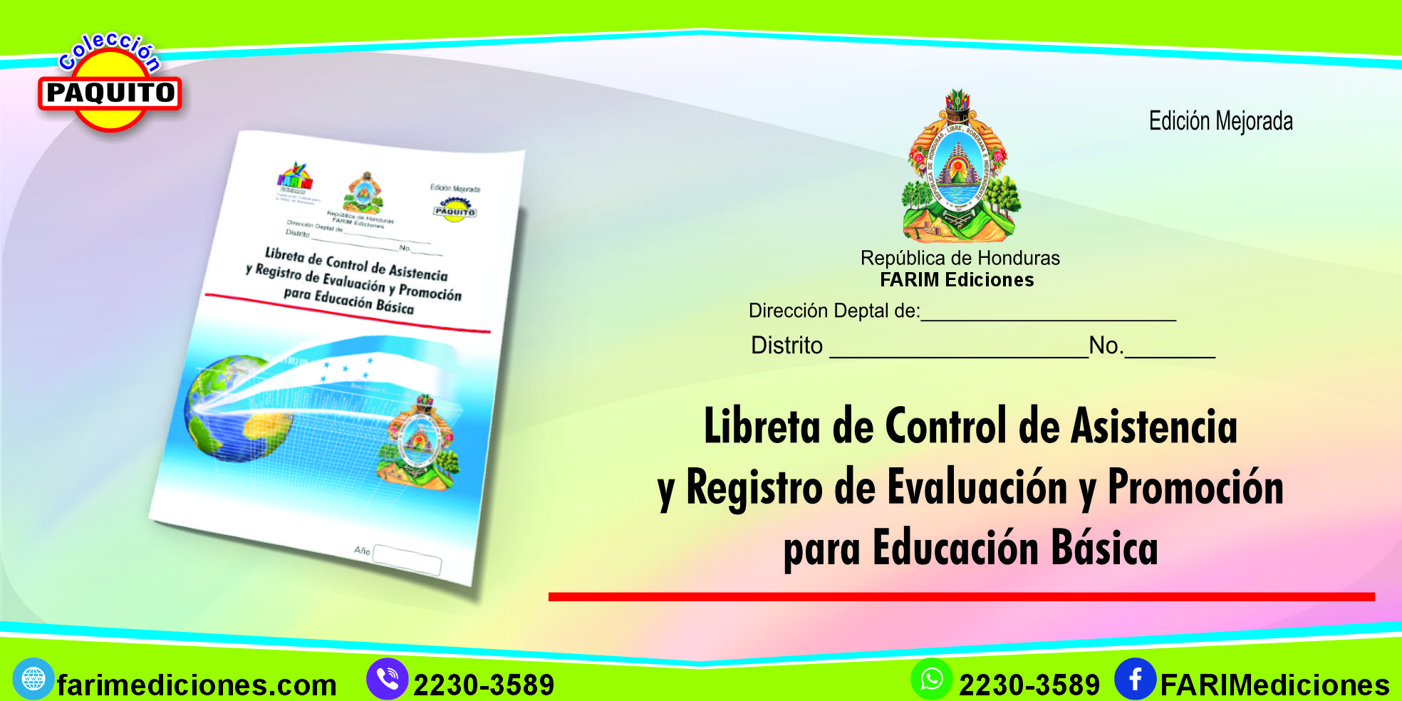 Libreta de Control de Asistencia y Registro de Evaluación y Promoción Controlada para Educación Básica